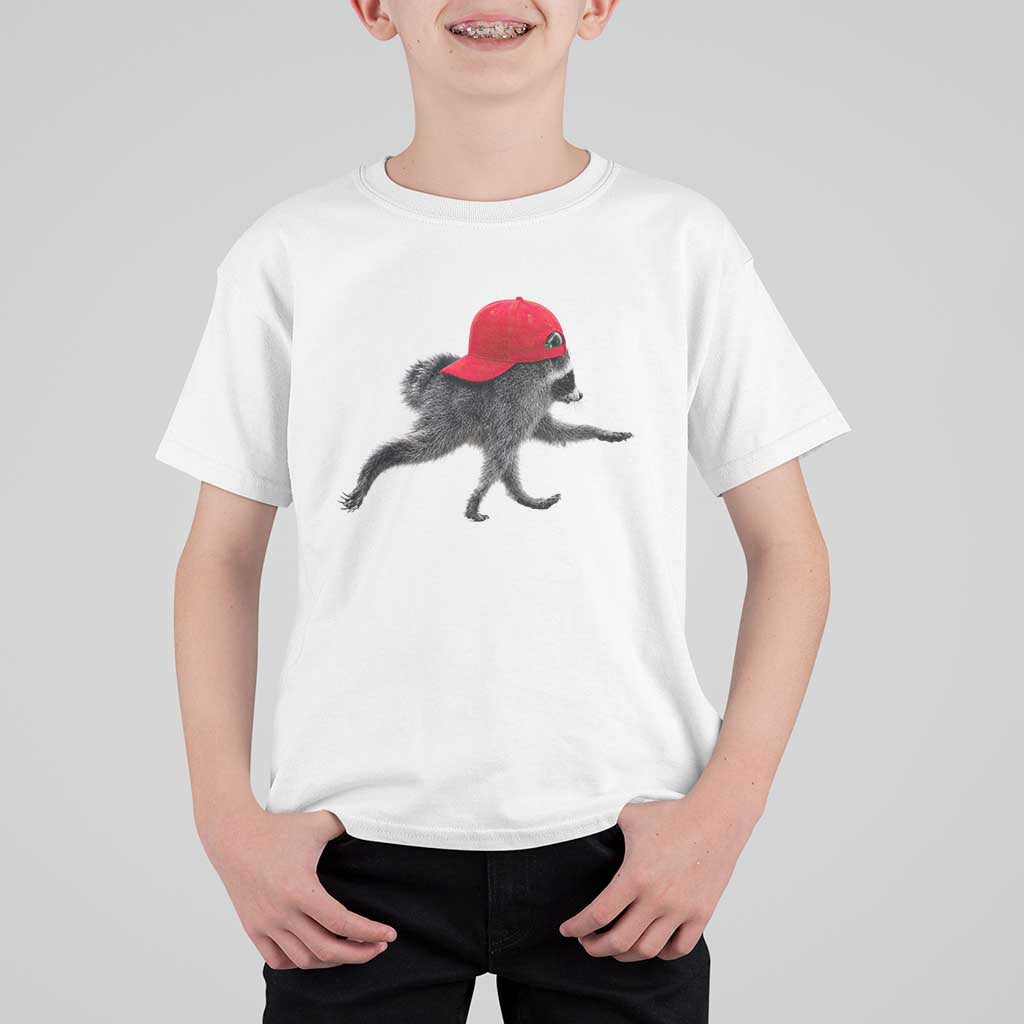 Funny Jimothy Raccoon Wearing Red Cap Graphic T Shirt For Kid Viral Seattle Trash Panda Feral Legend