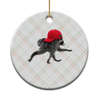 Funny Jimothy Raccoon Wearing Red Cap Graphic Ceramic Ornament Viral Seattle Trash Panda Feral Legend