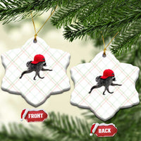 Funny Jimothy Raccoon Wearing Red Cap Graphic Ceramic Ornament Viral Seattle Trash Panda Feral Legend