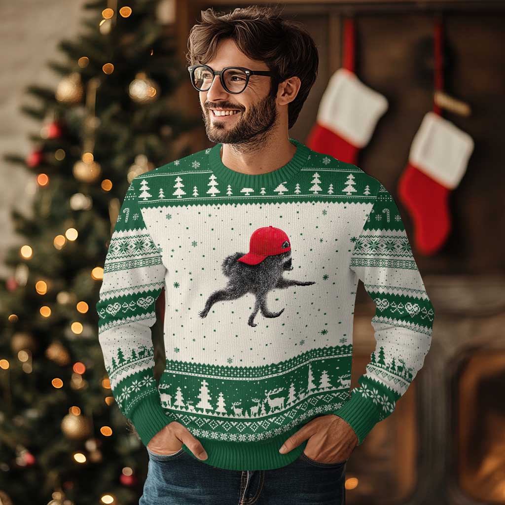 Funny Jimothy Raccoon Wearing Red Cap Graphic Ugly Christmas Sweater Viral Seattle Trash Panda Feral Legend