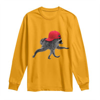Funny Jimothy Raccoon Wearing Red Cap Graphic Long Sleeve Shirt Viral Seattle Trash Panda Feral Legend