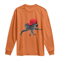 Funny Jimothy Raccoon Wearing Red Cap Graphic Long Sleeve Shirt Viral Seattle Trash Panda Feral Legend
