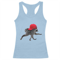 Funny Jimothy Raccoon Wearing Red Cap Graphic Racerback Tank Top Viral Seattle Trash Panda Feral Legend