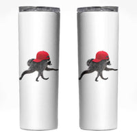 Funny Jimothy Raccoon Wearing Red Cap Graphic Skinny Tumbler Viral Seattle Trash Panda Feral Legend