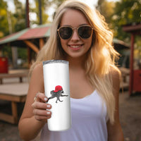 Funny Jimothy Raccoon Wearing Red Cap Graphic Skinny Tumbler Viral Seattle Trash Panda Feral Legend
