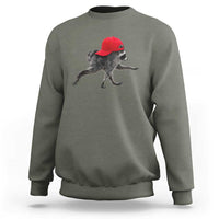 Funny Jimothy Raccoon Wearing Red Cap Graphic Sweatshirt Viral Seattle Trash Panda Feral Legend