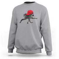 Funny Jimothy Raccoon Wearing Red Cap Graphic Sweatshirt Viral Seattle Trash Panda Feral Legend