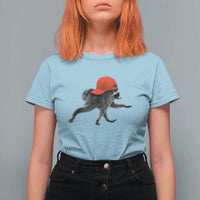 Funny Jimothy Raccoon Wearing Red Cap Graphic T Shirt For Women Viral Seattle Trash Panda Feral Legend