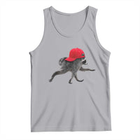 Funny Jimothy Raccoon Wearing Red Cap Graphic Tank Top Viral Seattle Trash Panda Feral Legend