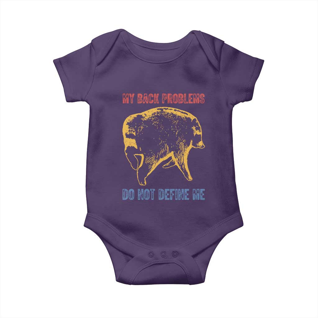 Funny Jimothy Meme Back Pain Humor Baby Onesie My Back Problems Do Not Define Me Viral Seattle Raccoon