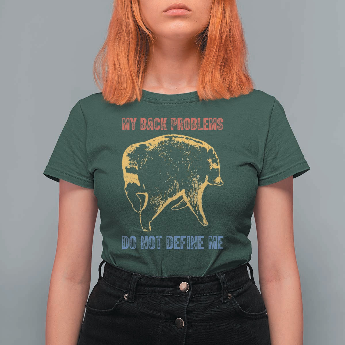 Funny Jimothy Meme Back Pain Humor T Shirt For Women My Back Problems Do Not Define Me Viral Seattle Raccoon