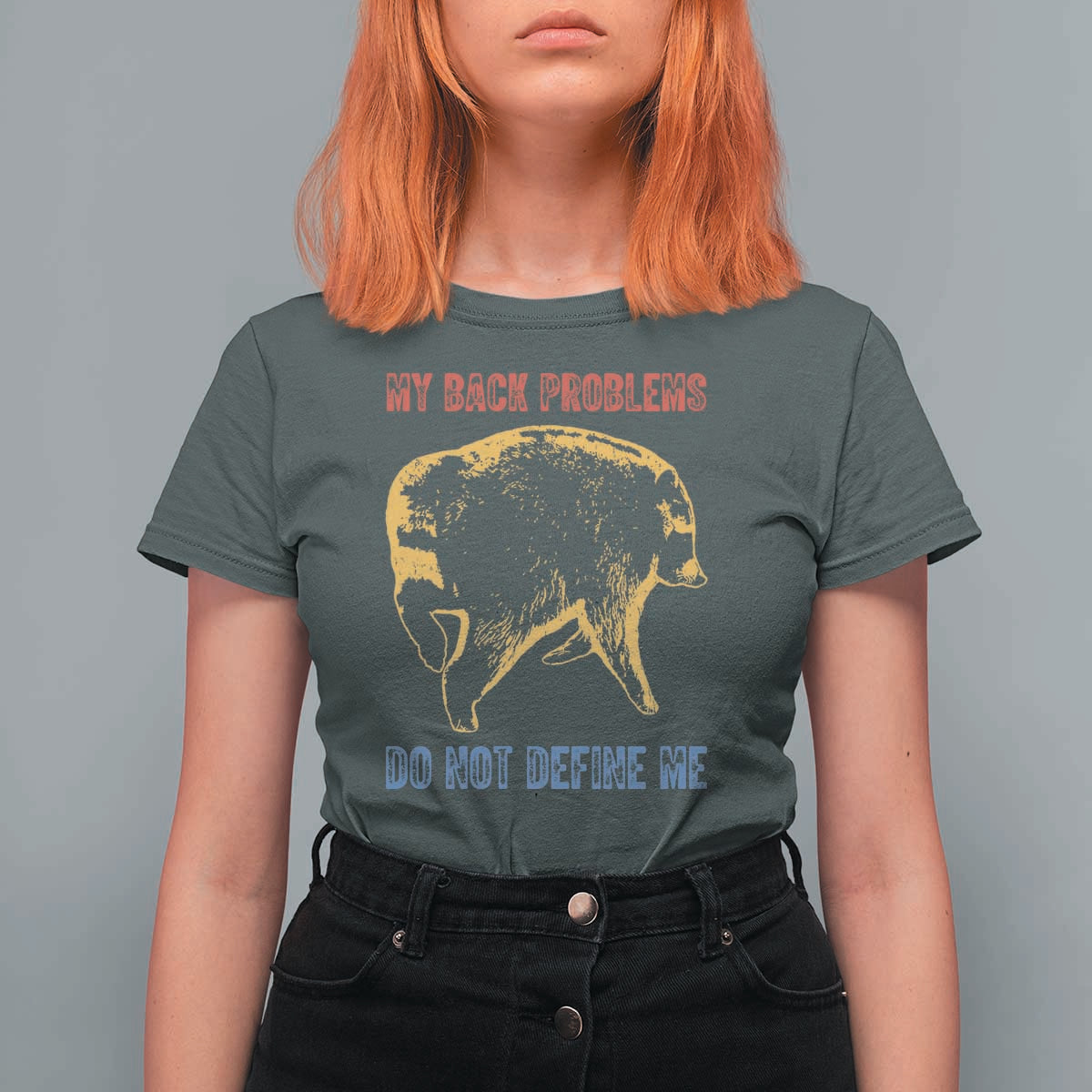 Funny Jimothy Meme Back Pain Humor T Shirt For Women My Back Problems Do Not Define Me Viral Seattle Raccoon