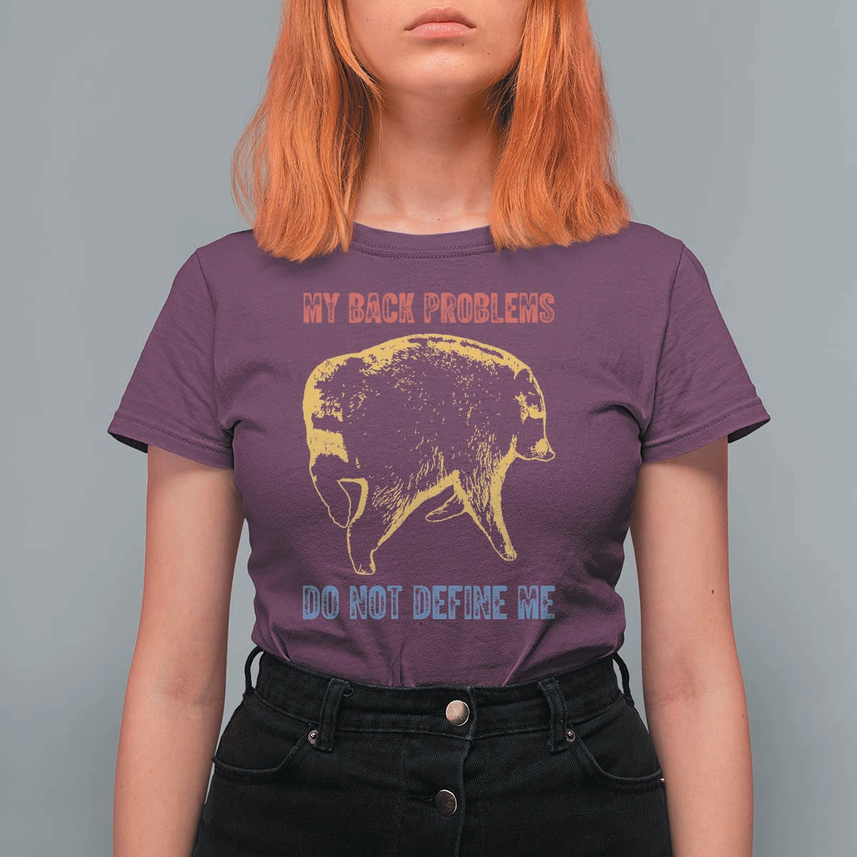 Funny Jimothy Meme Back Pain Humor T Shirt For Women My Back Problems Do Not Define Me Viral Seattle Raccoon