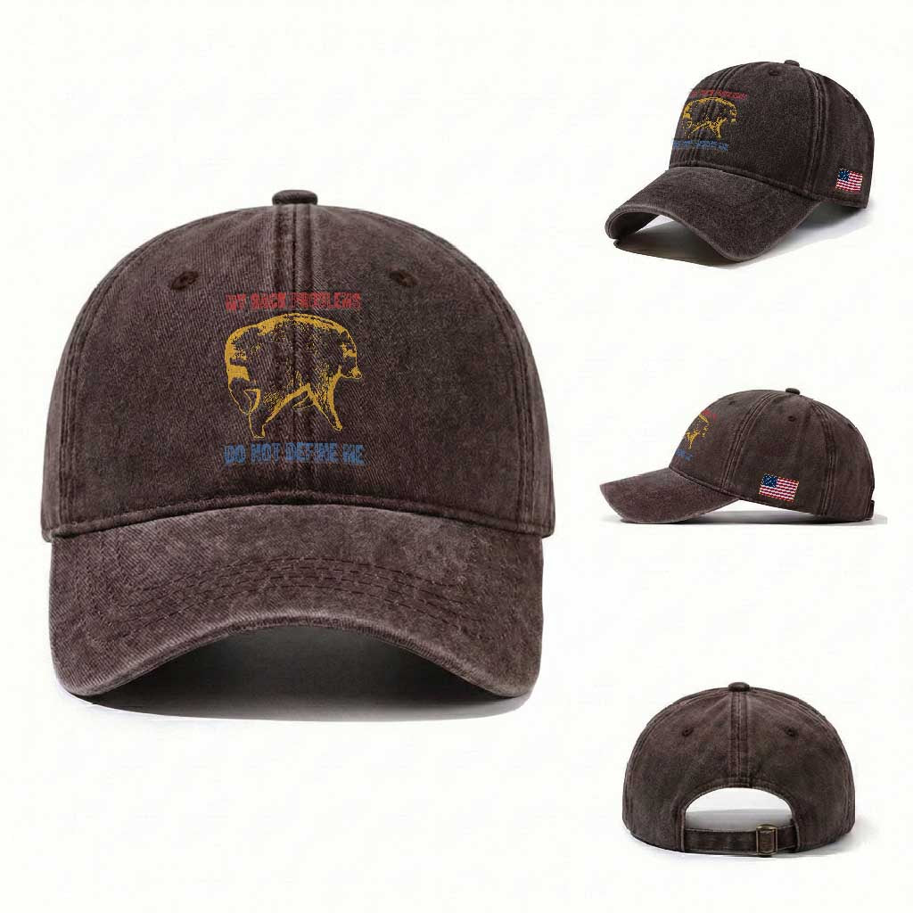 Funny Jimothy Meme Back Pain Humor Washed Cotton Baseball Cap My Back Problems Do Not Define Me Viral Seattle Raccoon