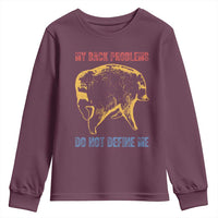 Funny Jimothy Meme Back Pain Humor Youth Sweatshirt My Back Problems Do Not Define Me Viral Seattle Raccoon