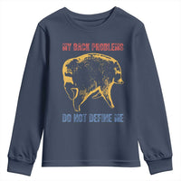 Funny Jimothy Meme Back Pain Humor Youth Sweatshirt My Back Problems Do Not Define Me Viral Seattle Raccoon