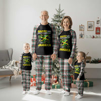 Happy Jamaican Independence Day 1962 Graphic Plaid Pajama Set Jamaica Waving Flag and Palm Trees Caribbean Pride