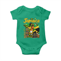 Proud Jamaican Queen Jamaica Roots Heritage Baby Onesie Doctor Bird and Island Landmarks Graphic