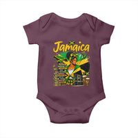 Proud Jamaican Queen Jamaica Roots Heritage Baby Onesie Doctor Bird and Island Landmarks Graphic