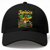 Proud Jamaican Queen Jamaica Roots Heritage Baseball Cap Doctor Bird and Island Landmarks Graphic
