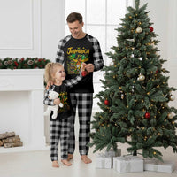 Proud Jamaican Queen Jamaica Roots Heritage Plaid Pajama Set Doctor Bird and Island Landmarks Graphic