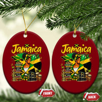 Proud Jamaican Queen Jamaica Roots Heritage Ceramic Ornament Doctor Bird and Island Landmarks Graphic