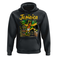 Proud Jamaican Queen Jamaica Roots Heritage Hoodie Doctor Bird and Island Landmarks Graphic