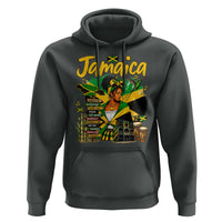 Proud Jamaican Queen Jamaica Roots Heritage Hoodie Doctor Bird and Island Landmarks Graphic