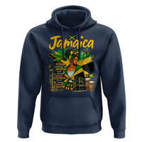 Proud Jamaican Queen Jamaica Roots Heritage Hoodie Doctor Bird and Island Landmarks Graphic
