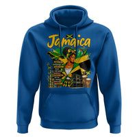 Proud Jamaican Queen Jamaica Roots Heritage Hoodie Doctor Bird and Island Landmarks Graphic