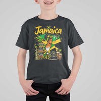 Proud Jamaican Queen Jamaica Roots Heritage T Shirt For Kid Doctor Bird and Island Landmarks Graphic