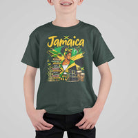 Proud Jamaican Queen Jamaica Roots Heritage T Shirt For Kid Doctor Bird and Island Landmarks Graphic