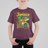 Proud Jamaican Queen Jamaica Roots Heritage T Shirt For Kid Doctor Bird and Island Landmarks Graphic