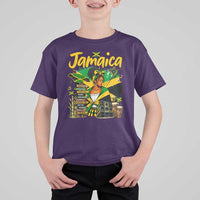 Proud Jamaican Queen Jamaica Roots Heritage T Shirt For Kid Doctor Bird and Island Landmarks Graphic