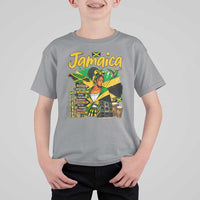 Proud Jamaican Queen Jamaica Roots Heritage T Shirt For Kid Doctor Bird and Island Landmarks Graphic