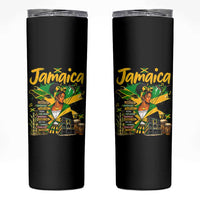 Proud Jamaican Queen Jamaica Roots Heritage Skinny Tumbler Doctor Bird and Island Landmarks Graphic