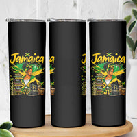 Proud Jamaican Queen Jamaica Roots Heritage Skinny Tumbler Doctor Bird and Island Landmarks Graphic