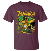 Proud Jamaican Queen Jamaica Roots Heritage T Shirt Doctor Bird and Island Landmarks Graphic