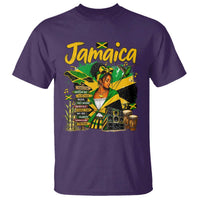 Proud Jamaican Queen Jamaica Roots Heritage T Shirt Doctor Bird and Island Landmarks Graphic