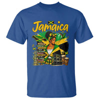 Proud Jamaican Queen Jamaica Roots Heritage T Shirt Doctor Bird and Island Landmarks Graphic