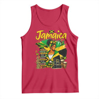 Proud Jamaican Queen Jamaica Roots Heritage Tank Top Doctor Bird and Island Landmarks Graphic
