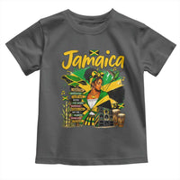 Proud Jamaican Queen Jamaica Roots Heritage Toddler T Shirt Doctor Bird and Island Landmarks Graphic