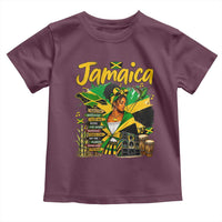 Proud Jamaican Queen Jamaica Roots Heritage Toddler T Shirt Doctor Bird and Island Landmarks Graphic