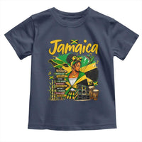 Proud Jamaican Queen Jamaica Roots Heritage Toddler T Shirt Doctor Bird and Island Landmarks Graphic
