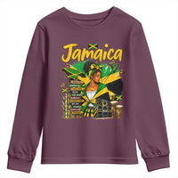Proud Jamaican Queen Jamaica Roots Heritage Youth Sweatshirt Doctor Bird and Island Landmarks Graphic