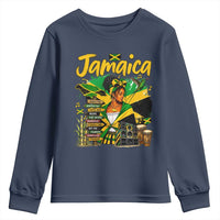 Proud Jamaican Queen Jamaica Roots Heritage Youth Sweatshirt Doctor Bird and Island Landmarks Graphic