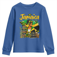 Proud Jamaican Queen Jamaica Roots Heritage Youth Sweatshirt Doctor Bird and Island Landmarks Graphic