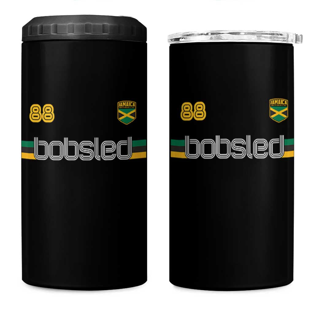 Jamaica Bobsled 1988 Sports Jersey Style 4 in 1 Can Cooler Tumbler Retro Winter Games Team Island Jamaican Pride