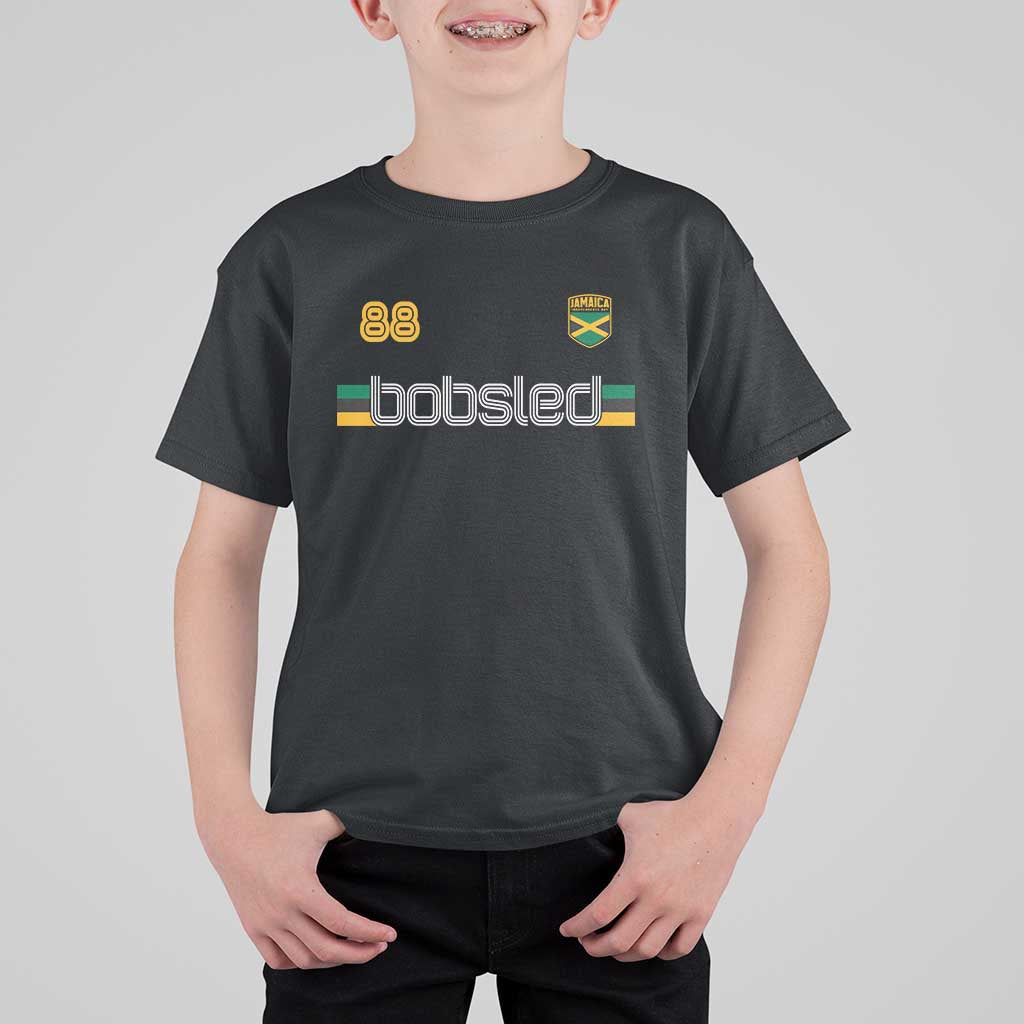 Jamaica Bobsled 1988 Sports Jersey Style T Shirt For Kid Retro Winter Games Team Island Jamaican Pride