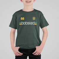 Jamaica Bobsled 1988 Sports Jersey Style T Shirt For Kid Retro Winter Games Team Island Jamaican Pride